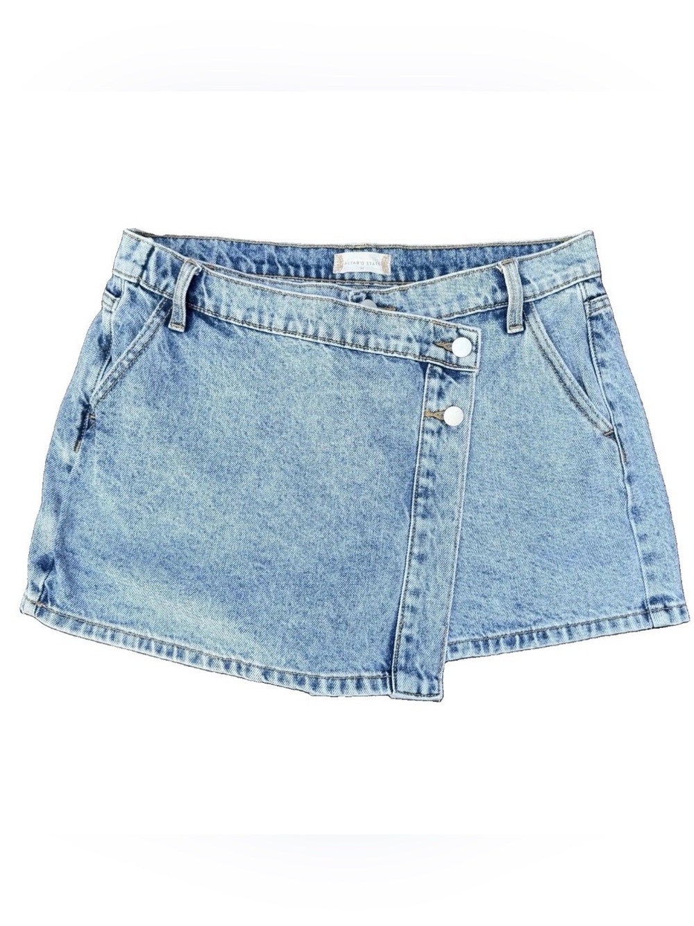 Altar’d State Women’s M Denim Wrap Skort Light Wash Mini Skirt Shorts Casual